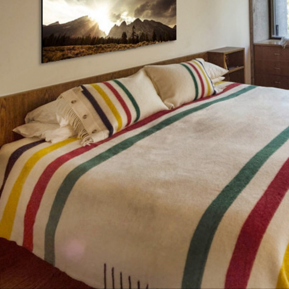 HBC Stripes Blanket Hudson's Bay 8 Points King Size 100% Wool New with Tag - Picture 8 of 9